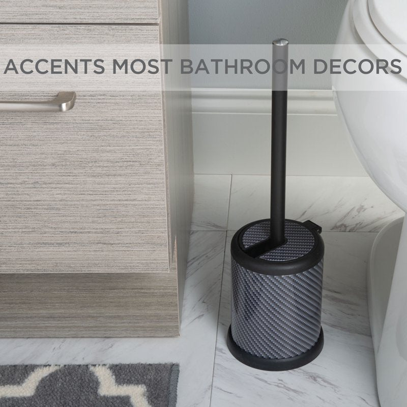 Self Closing Toilet Brush and Holder Set - Carbon - Bathroom Accessory