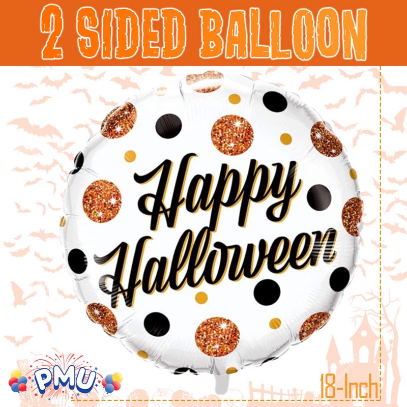 Halloween Sparkly Dots Mylar Foil Balloons 18 Inch Party Decor - Variation of Sparkly Dots 1