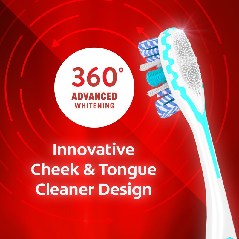 Advanced Whitening Manual Toothbrushes, Medium Bristles - 6 Pack