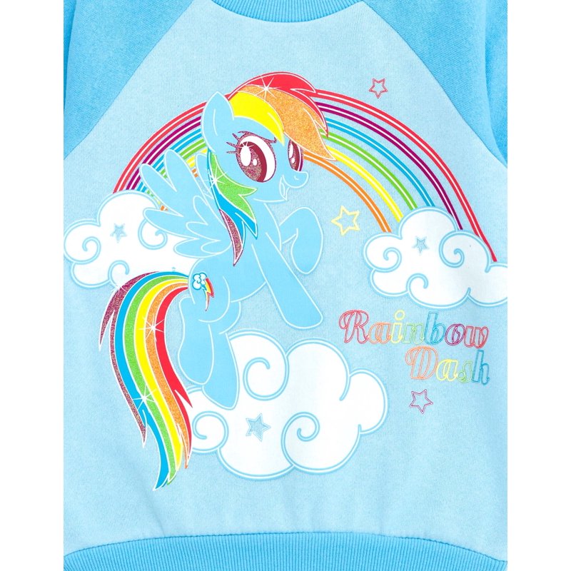 Toddler Girls Rainbow Dash Hoodie and Cosplay Hat Set - 3T Blue