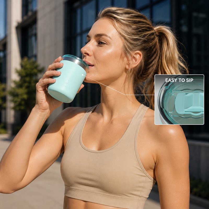 10oz Ceramic Lined Stainless Steel Lowball Tumbler - Turquoise