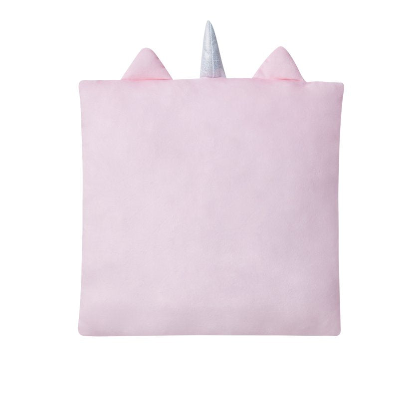 Pink Unicorn Decorative Throw Pillow - 18x18 Inch Kids Room Accent - Snuggly Plush Cushion with Multicolor Design