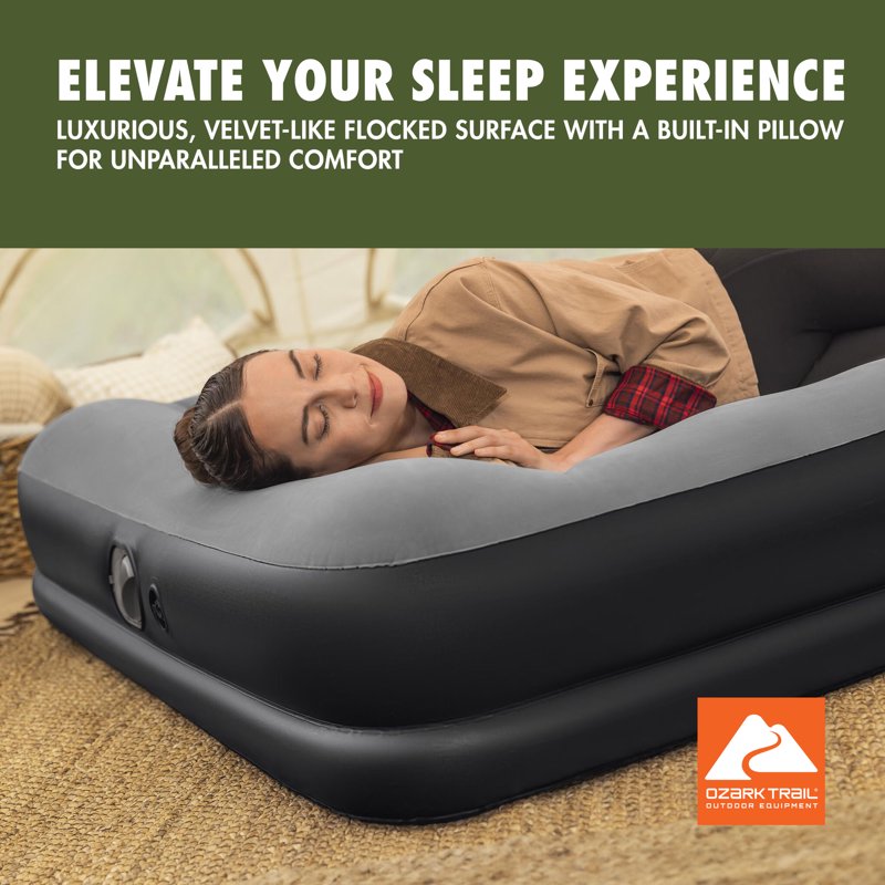 Queen Air Mattress with Built-In USB Pump - Indoor & Outdoor Camping Bed
