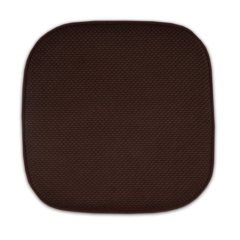 Memory Foam Chair Pad - Non-Slip Back, 16" x 16", 12-Pack - Brown