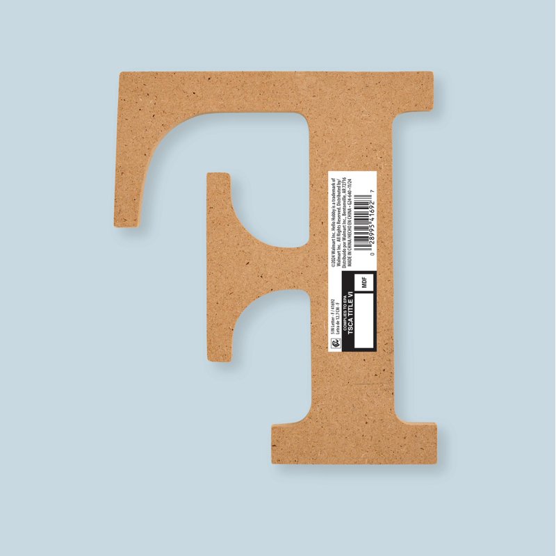 Unfinished Wood MDF Letter F - 5 Inch DIY Arts & Crafts Personalization - Hello Hobby Variation F