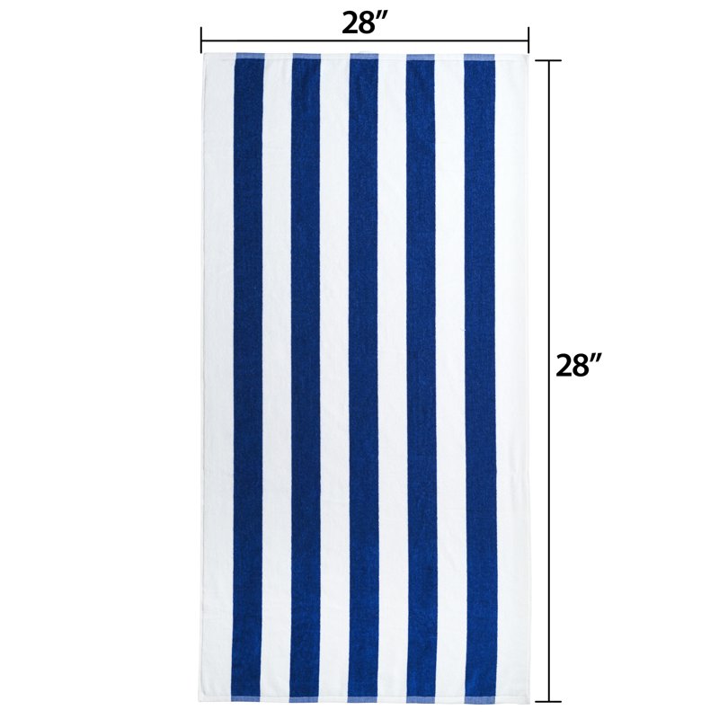 Mainstays Cabana Stripe Beach Towels 4-Pack - Blue, 58x28 Inches