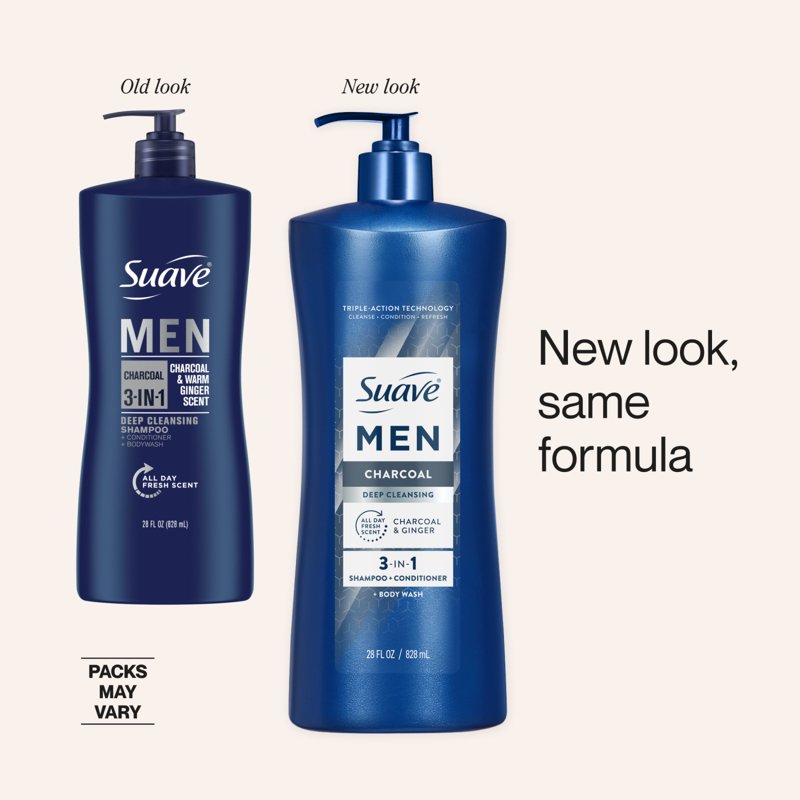 3-in-1 Charcoal Shampoo, Conditioner & Body Wash - 28 FL OZ