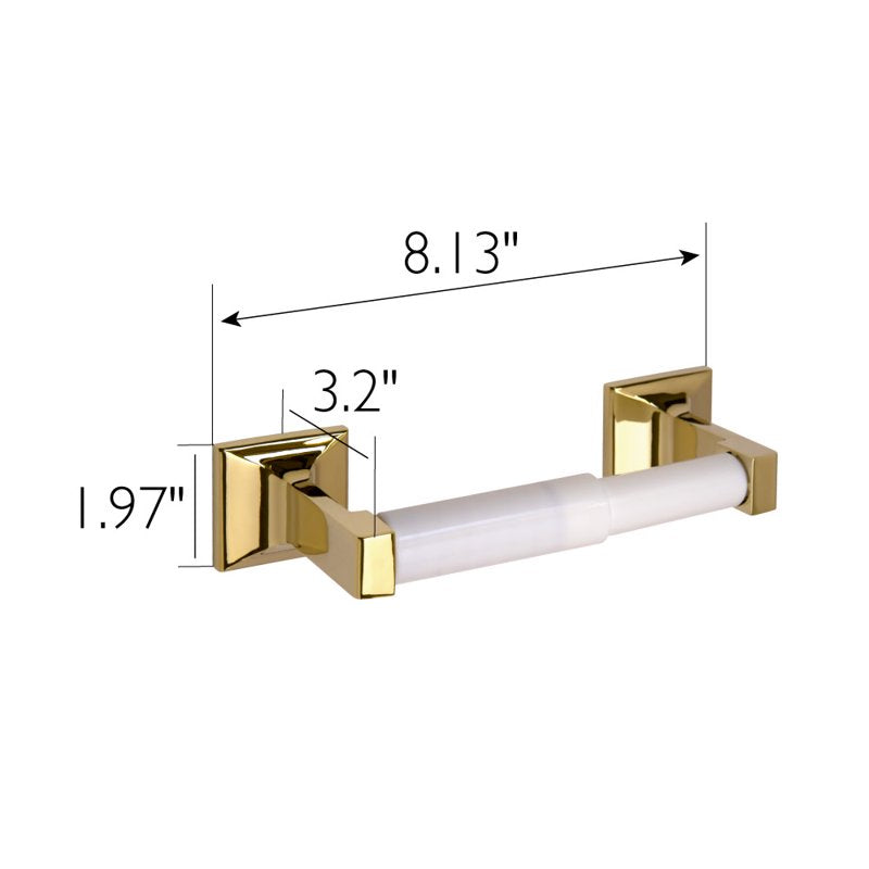 Polished Brass Wall-Mounted Toilet Paper Holder - Classic Bathroom Accessory