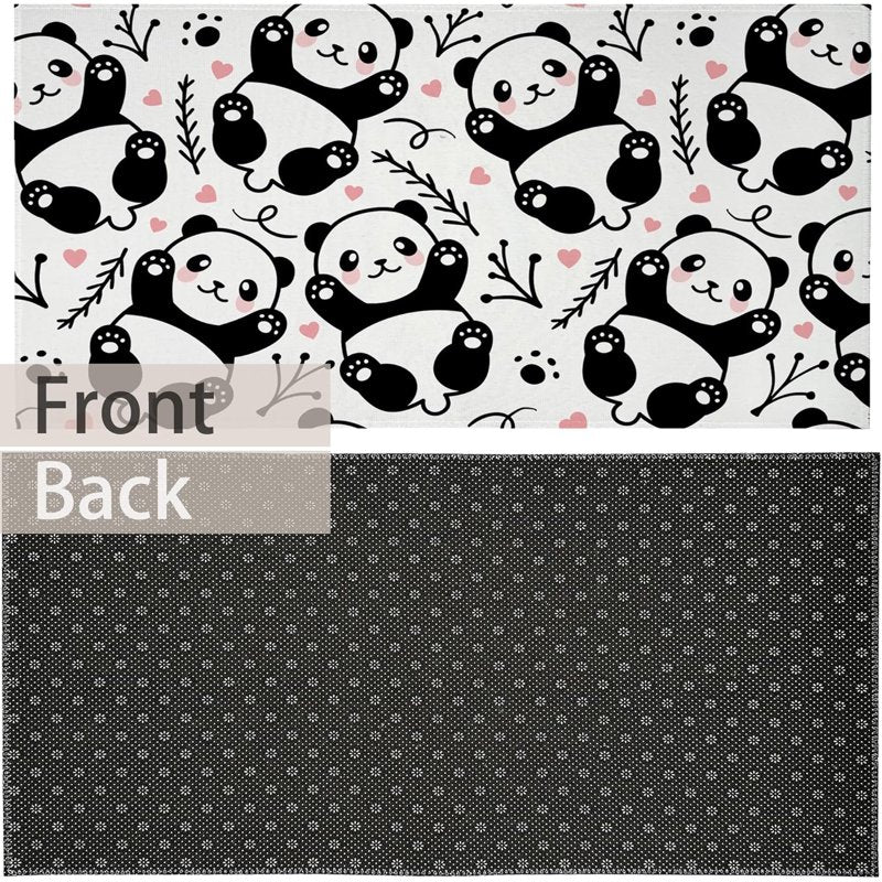 17 x 30 Inch Panda Doormat Entrance Rug - Non Slip Water Absorption Welcome Mat