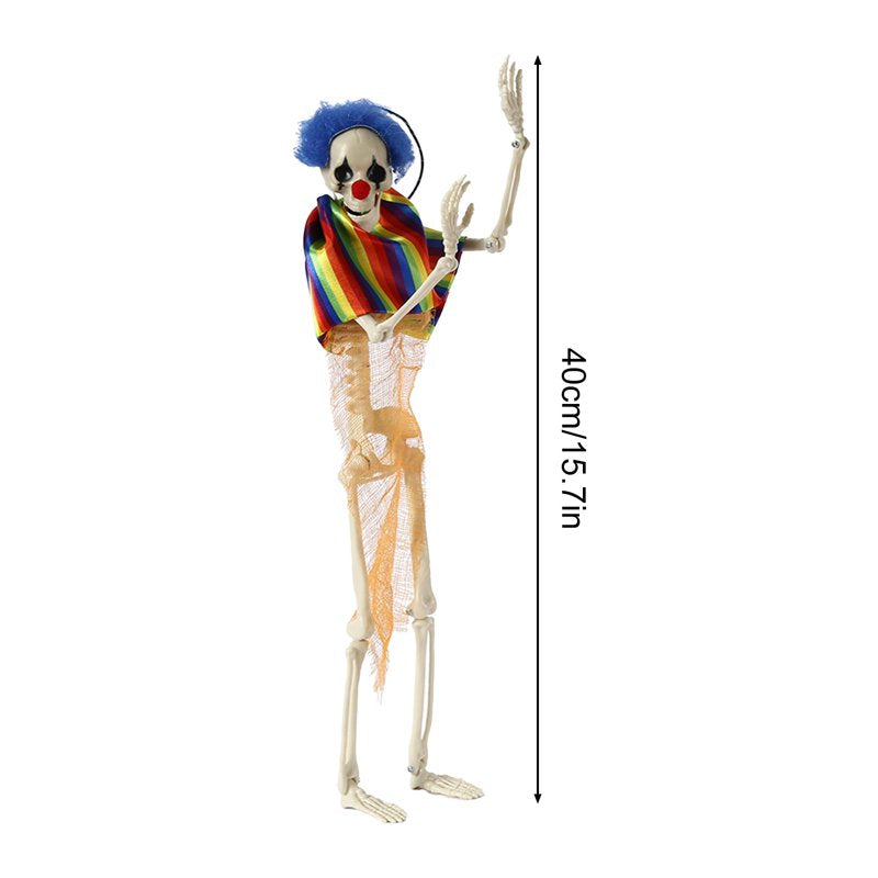 Life Size Posable Skeleton Prop - Weatherproof Plastic Halloween Decor - Blue