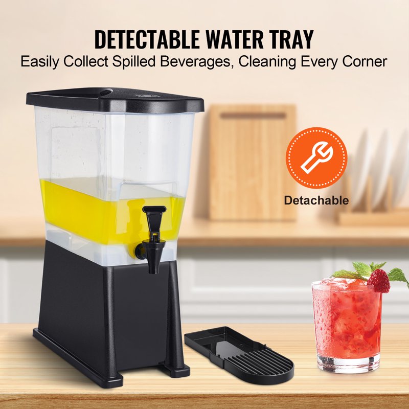 3-Gallon Plastic Beverage Dispenser with Stand and Spigot