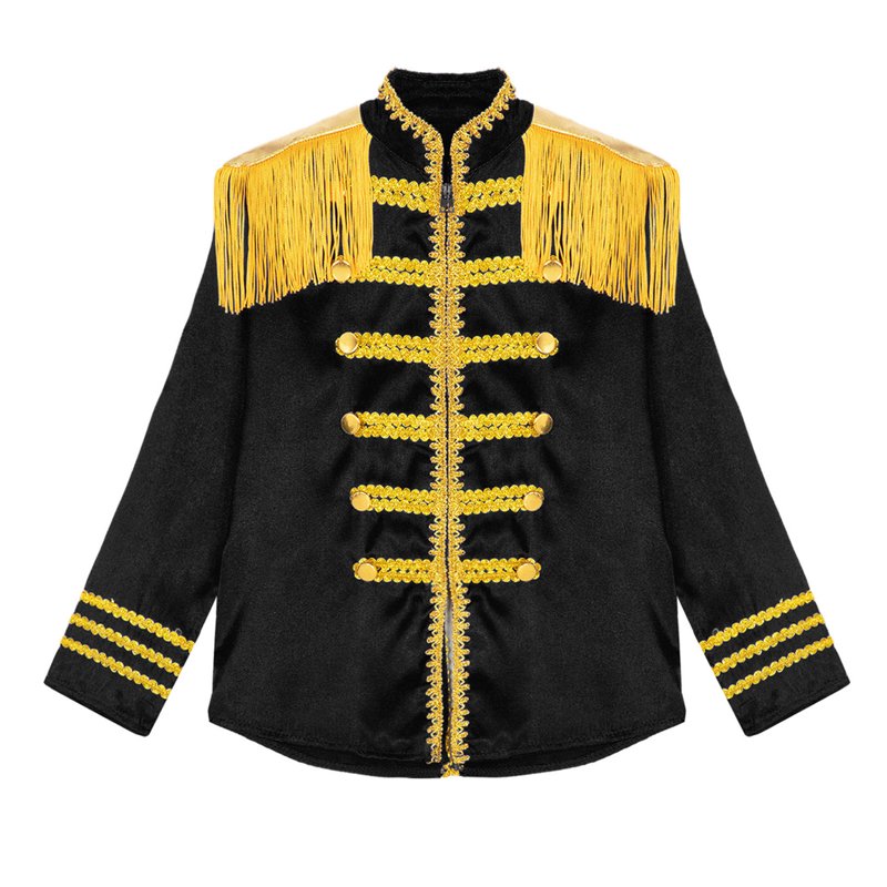 Kids Boys 1960s British Rock Star Zipper Jacket - Black, Size 12