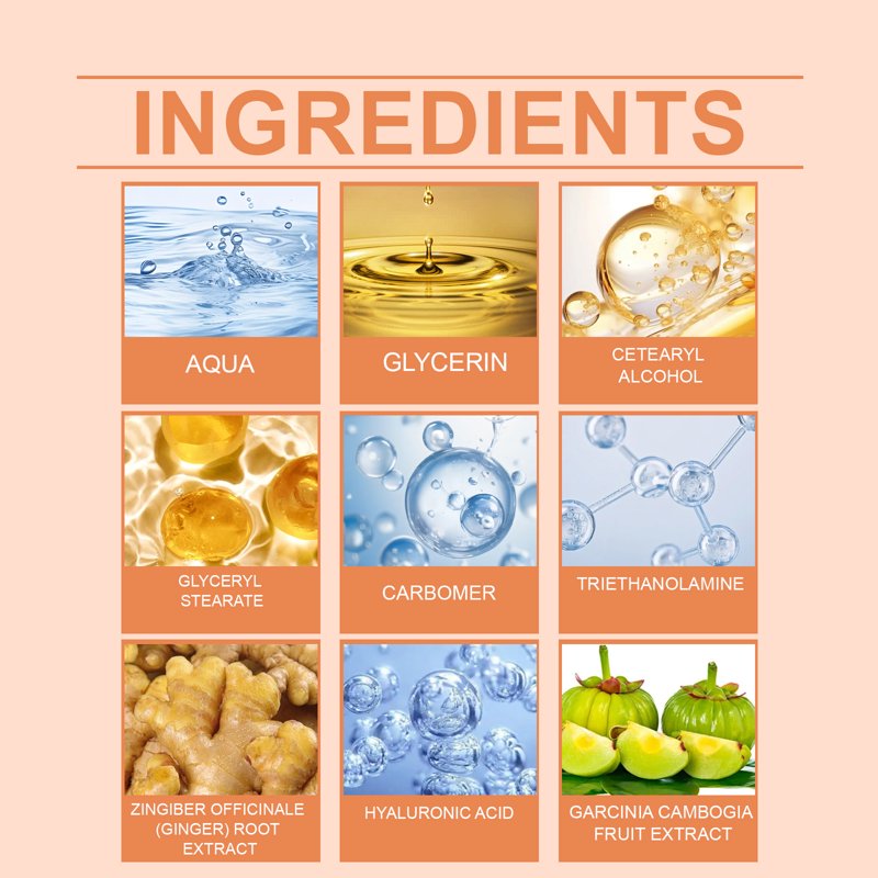 Belly Firming Cream with Ginger - Moisturizer for Tightening Crepey Skin