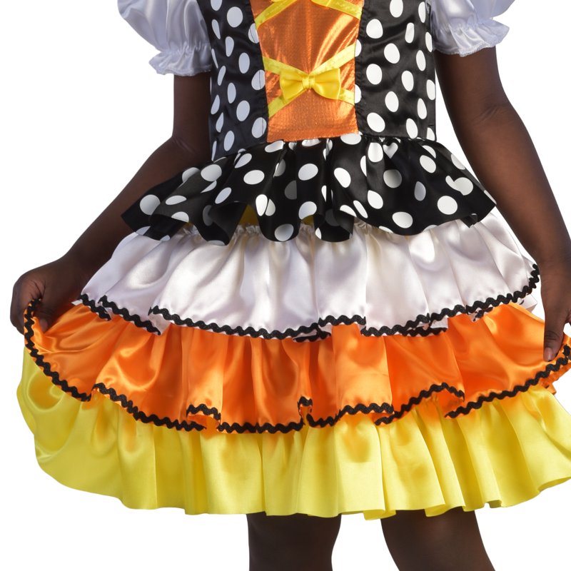 Toddler Candy Corn Witch Costume 2T Halloween Dress & Hat Set - Bright & Colorful