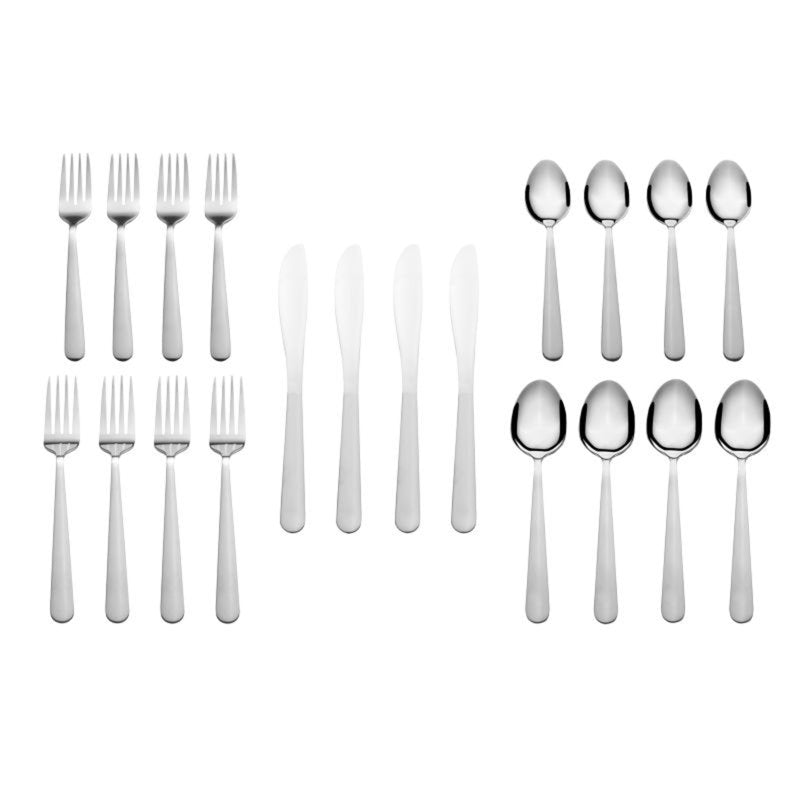 20-Piece Stainless Steel Flatware Set - Calla, Service for 4