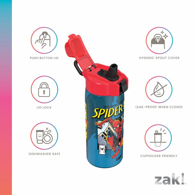 Spiderman Water Bottle - 25oz Durable Plastic - Blue