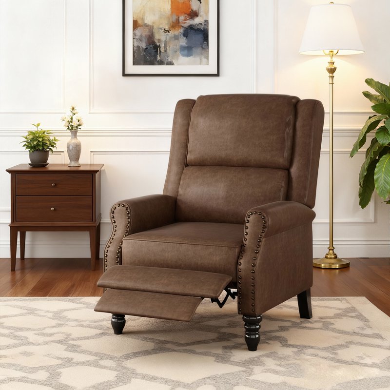 Ergonomic Faux Leather Recliner Chair for Living Room & Bedroom