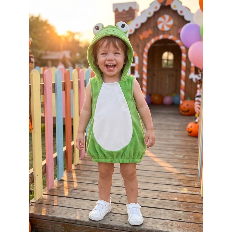 Toddler Baby Frog Costume - Green Frog, 0-6 Months Halloween Animal Outfit