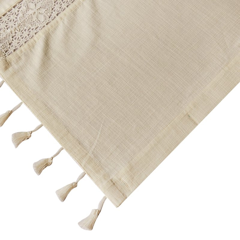 Corinne Crochet Shower Curtain - Ivory, 100% Cotton, 72x72 Inches, Transitional Style