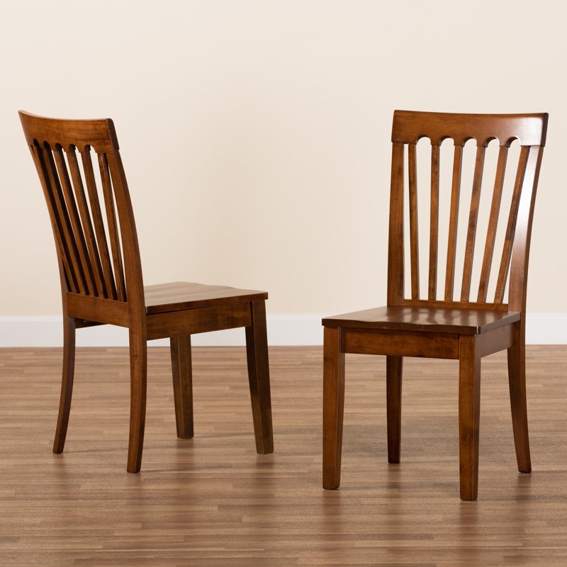 Minette Dining Chairs Set of 2 - Walnut Brown Wood