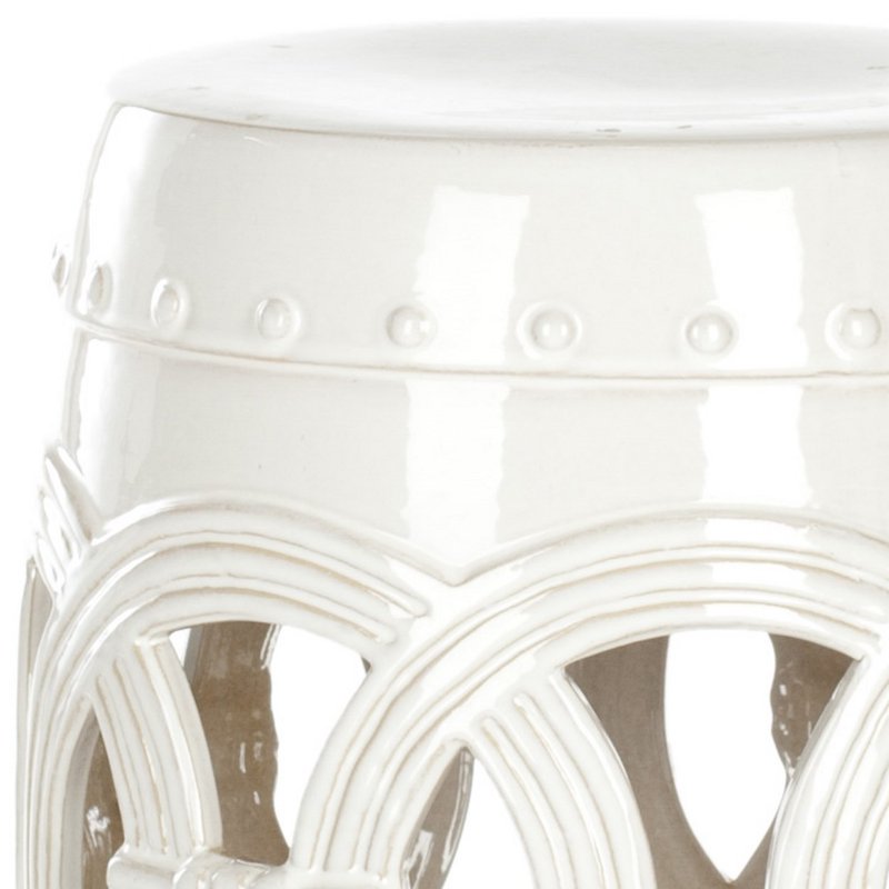 Double Coin Garden Stool - Indoor/Outdoor Ceramic Accent