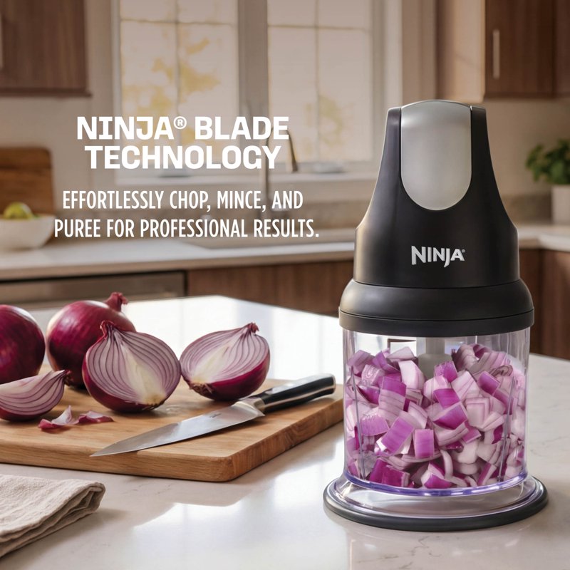 Ninja 2-Cup Food Chopper with One-Touch Pulse - Gray