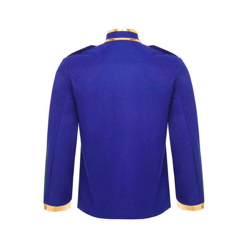 Men's Medieval Prince Costume Coat Blue S - Renaissance Royal Embroidered Jacket
