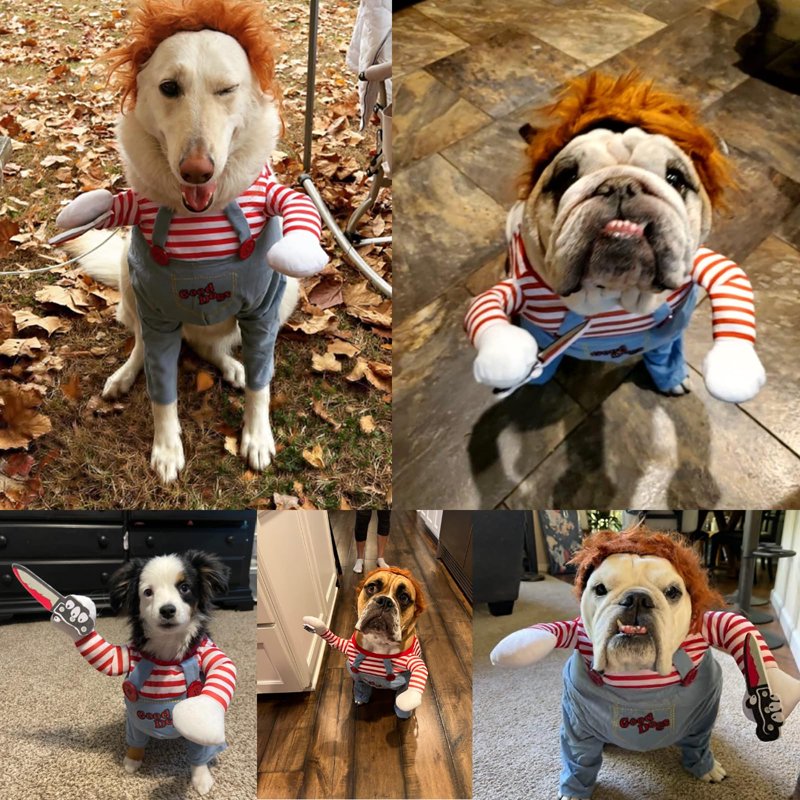 Halloween Deadly Doll Dog Costume - Red S Pet Costume for Small Medium Large Dogs