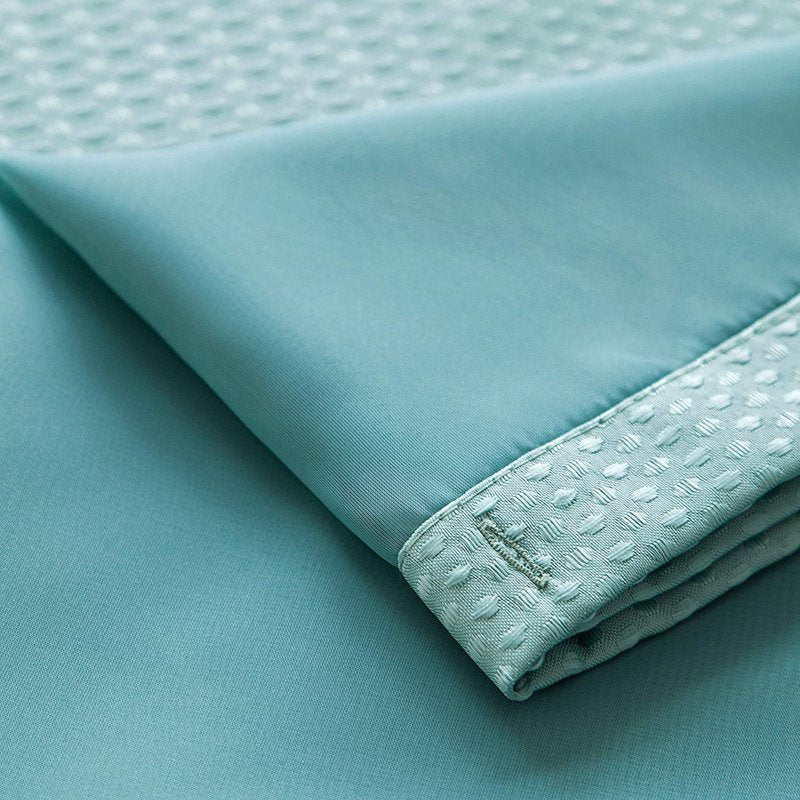 Dainty Home Complete 2-in-1 Aqua Waffle Weave Shower Curtain with Detachable Liner, 72x72 Inches