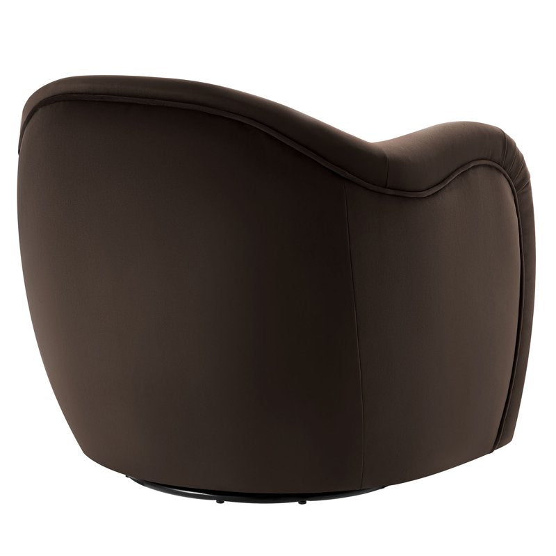 Compose Swivel Accent Chair - Chocolate Brown Velvet