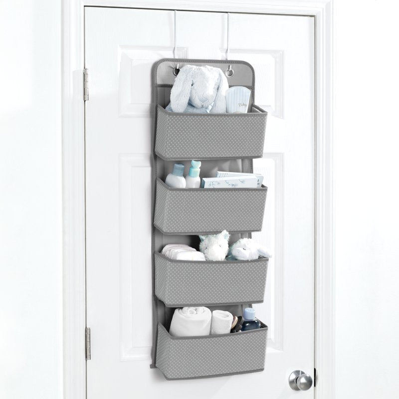 Dove Grey 4 Pocket Over The Door Organizer 2 Pack - Easy Storage Solution