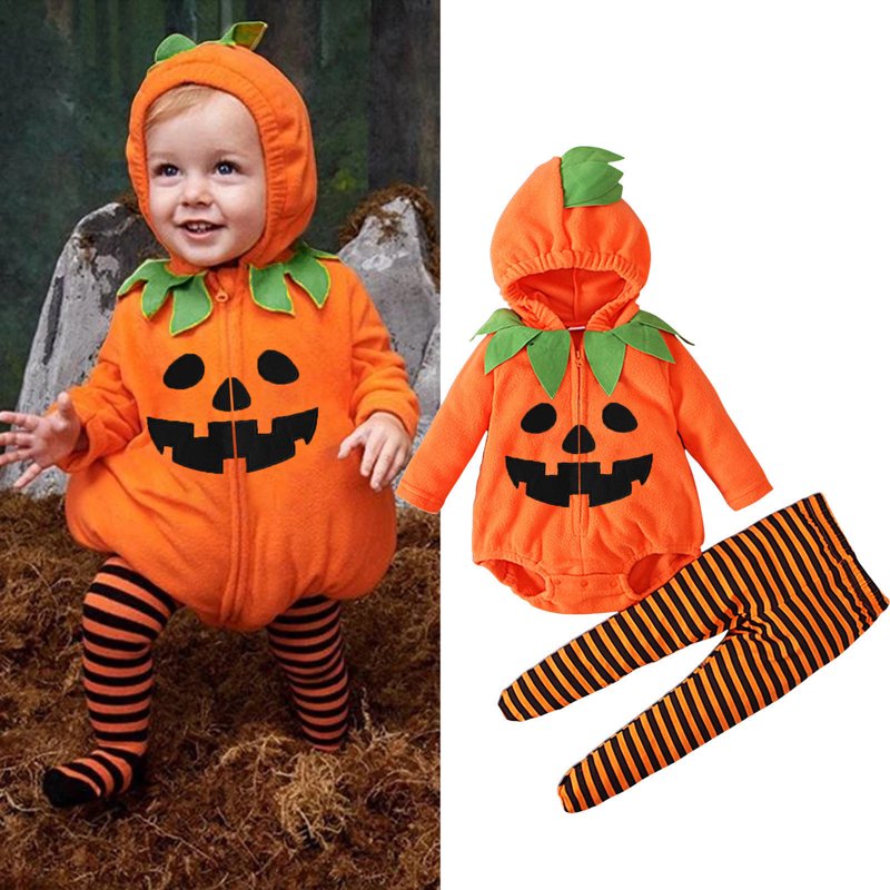 Halloween Baby Bodysuit Set with Footed Leggings - Orange, 18-24 Months