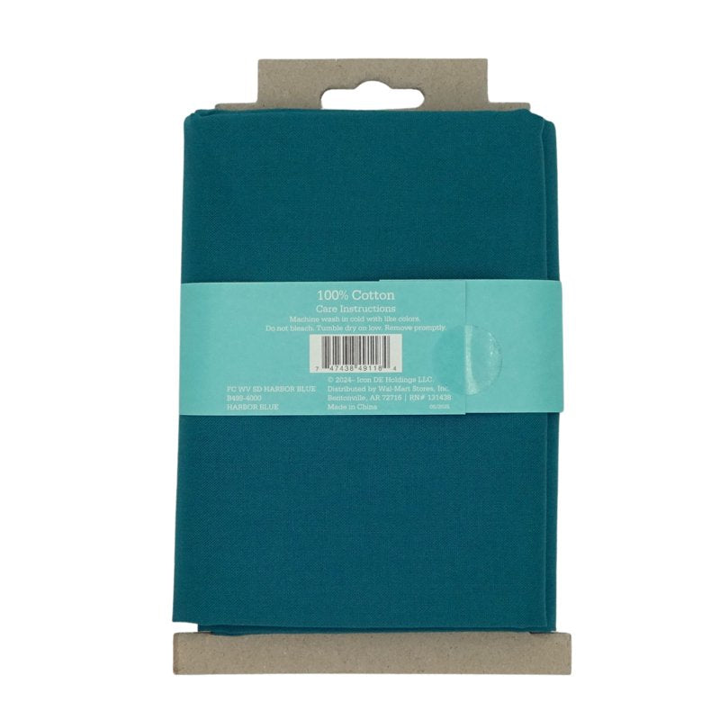 Solid Fabric 1 Yard Pre-Cut Cotton Fabric in Harbor Blue - 44 Inch Wide, 3 Pack
