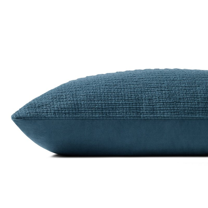 Blue Decorative Pillow 12x27 Lumbar Cushion for Living Room & Bedroom