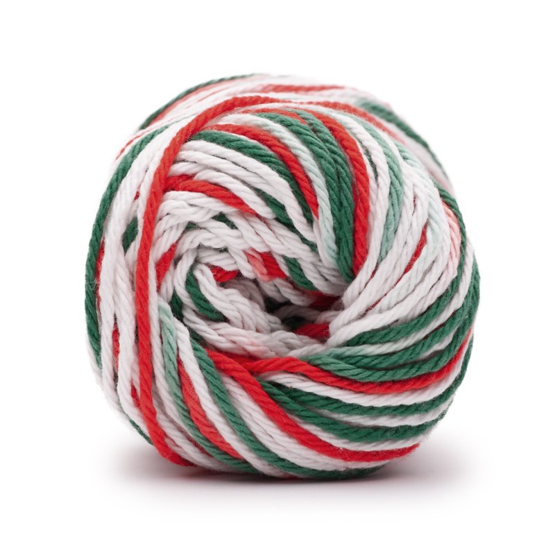 (2 Pack) Peaches & Creme Cotton Yarn - Yuletide Ombre, 100% USA Grown, Knitting & Craft Projects