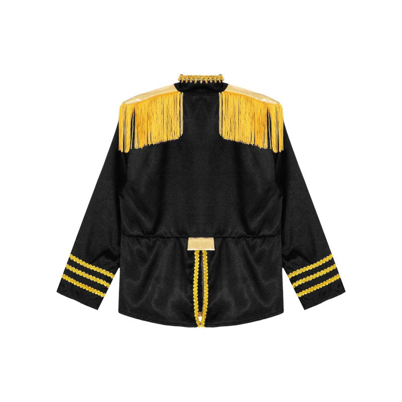 Kids Boys 1960s British Rock Star Zipper Jacket - Black, Size 12