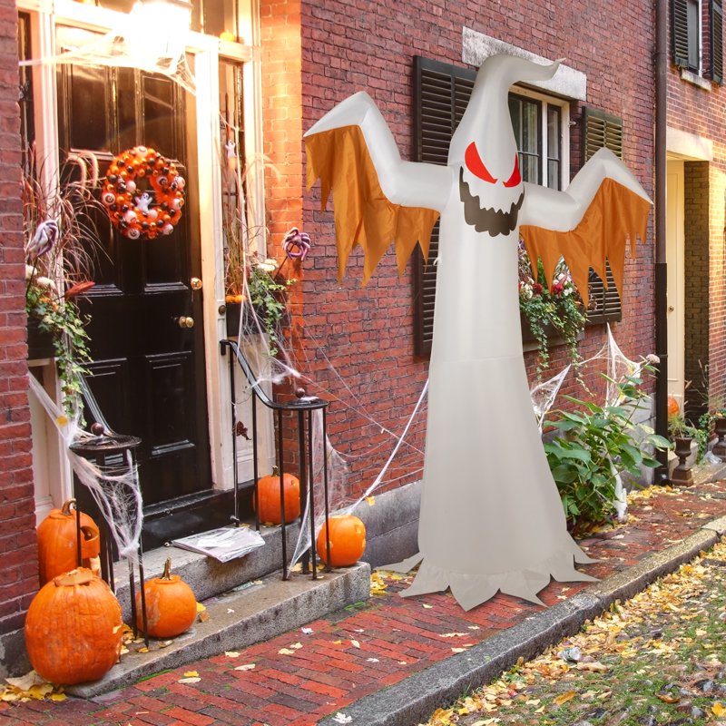 12 FT Inflatable Ghost Halloween Yard Decoration with Lights & Stakes