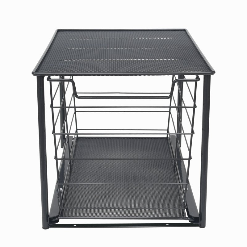 Large Stackable Pull-Out Drawer Organizer - Black, L, Single