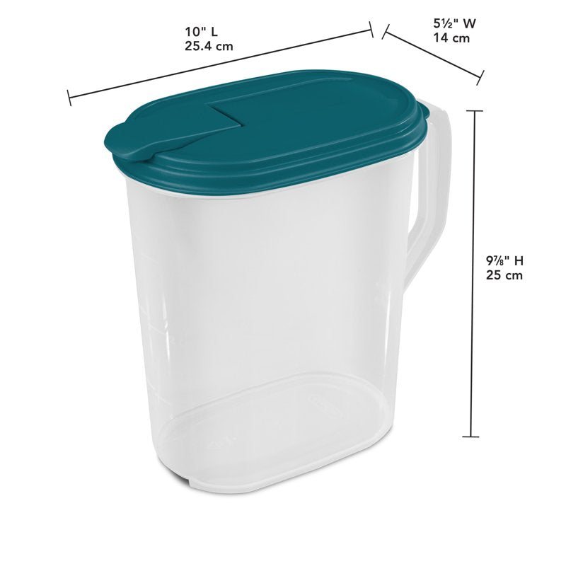 1 Gallon Oval Pitcher with Flip-Top Spout - 6 Pack, BPA-Free