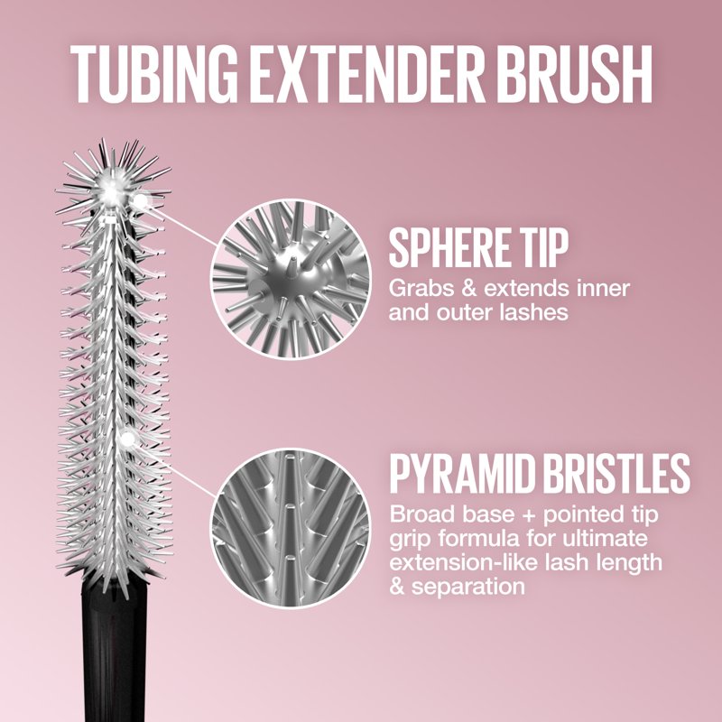 Tubing Mascara for Extension-Like Length, Very Black, Conditioning Formula