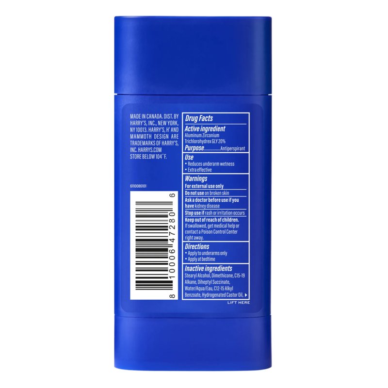 Extra-Strength Antiperspirant Deodorant for Men - 72-Hour Odor Protection, Redwood Scent, 2.5 oz