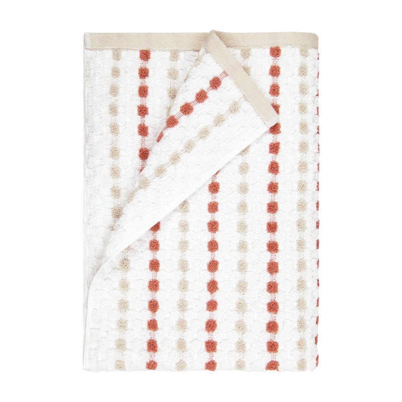 Mainstays Cotton Bath Towel - Quick Dry, Fade Resistant, Teracotta Dot - 54x30 Inches