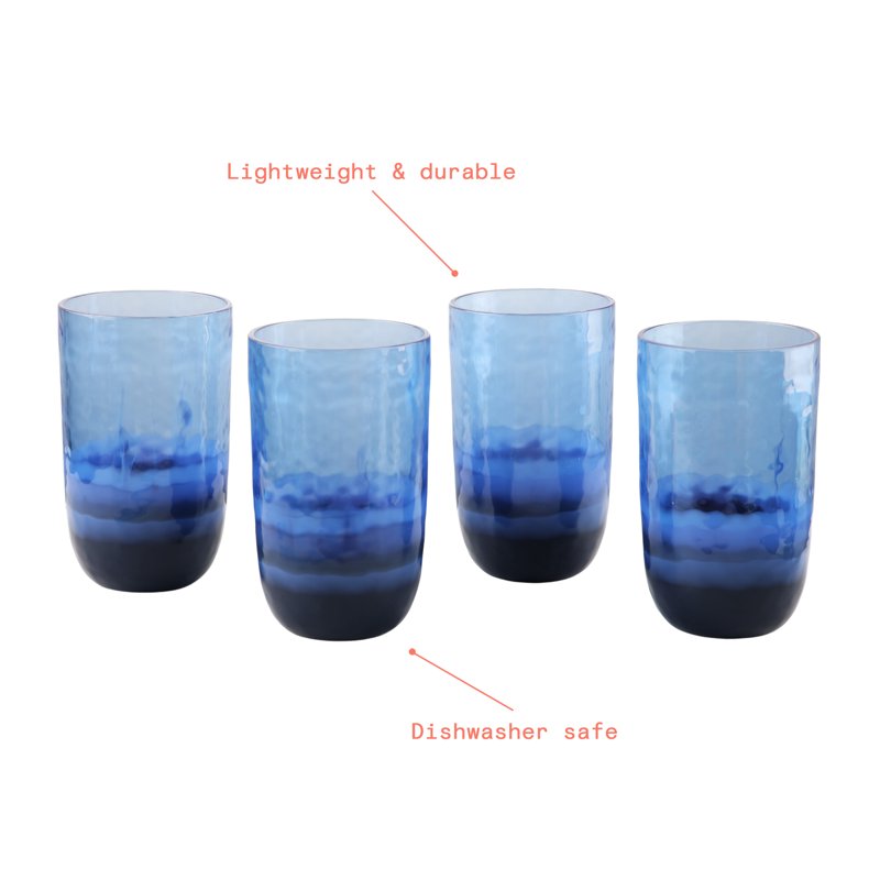22 oz Colorblock Acrylic Tall Tumbler Set - 4-Piece