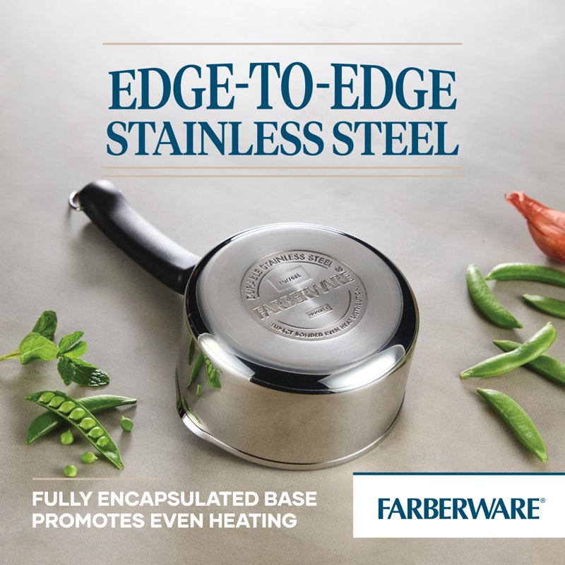 1 Quart Stainless Steel Saucepan with Pour Spout - Induction Compatible