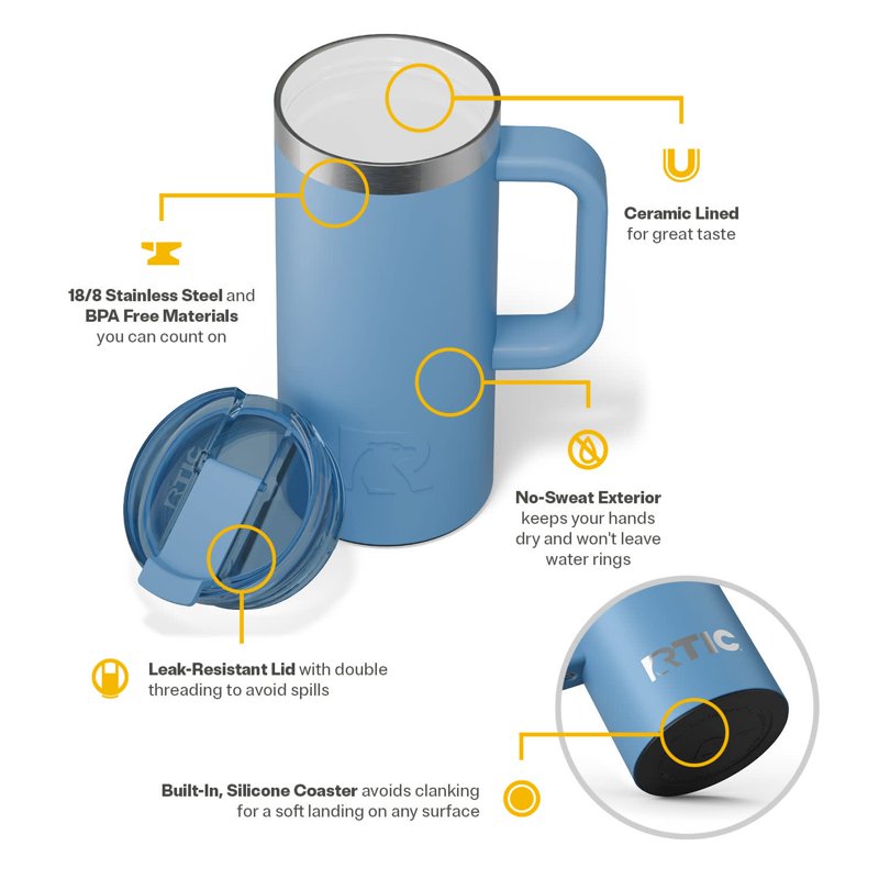 20 oz Insulated Road Trip Travel Mug - Denim