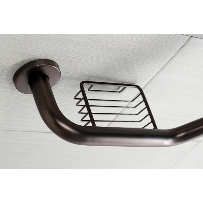 10 x 12 Inch Meridian Angled Grab Bar with Soap Holder - MultiColor