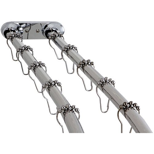 Adjustable Double Curved Stainless Steel Shower Curtain Rod - 60-72 Inches, Oil Rubbed Bronze