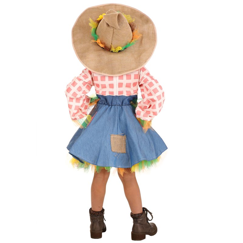 Toddler Scarecrow Costume 2T - Harvest Themed Dress with Hat