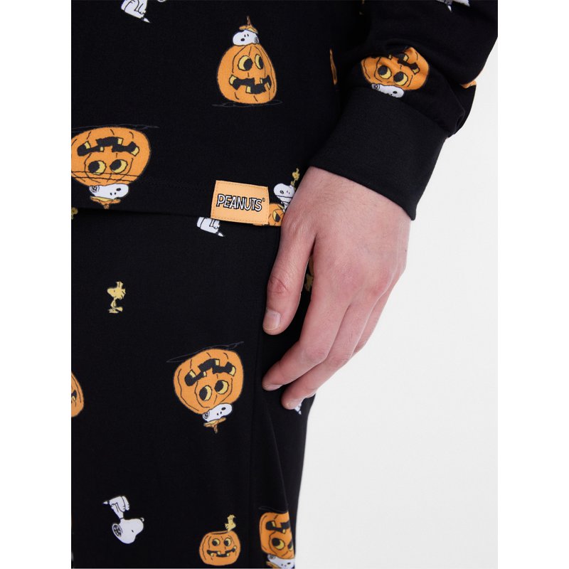 Men's Snoopy Halloween Pajama Set - Family Matching Long Sleeve Top & Pants, Size M