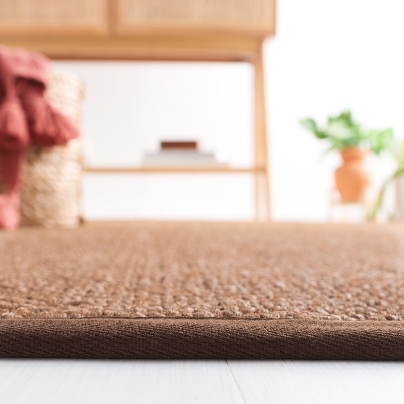 Safavieh Natural Fiber Charlene Bordered Area Rug - 4' x 6', Chocolate
